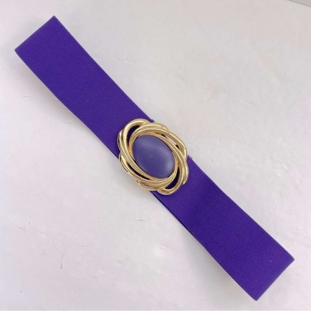 80s‎ Purple Stretch Statement Buckle Belt